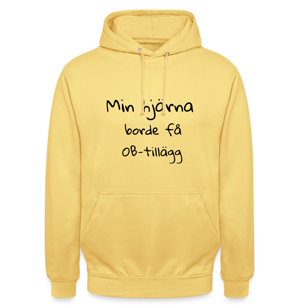 Min hjärna borde få OB-tillägg Hoodie Unisex - citrongul