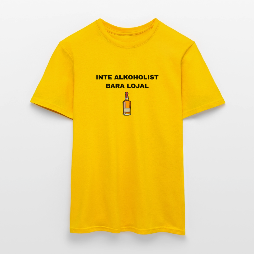 Inte alkoholist bara lojal T-shirt herr - gul