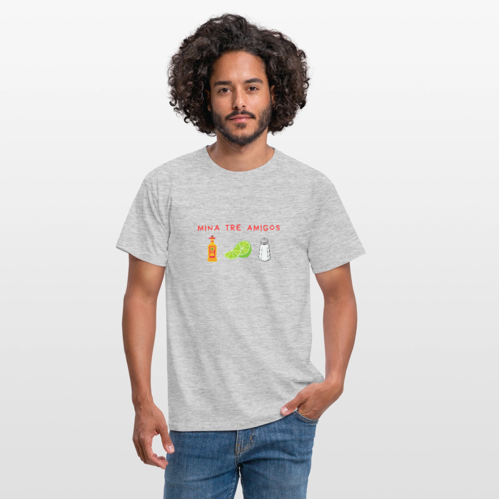 Mina tre amigos T-shirt Herr - gråmelerad