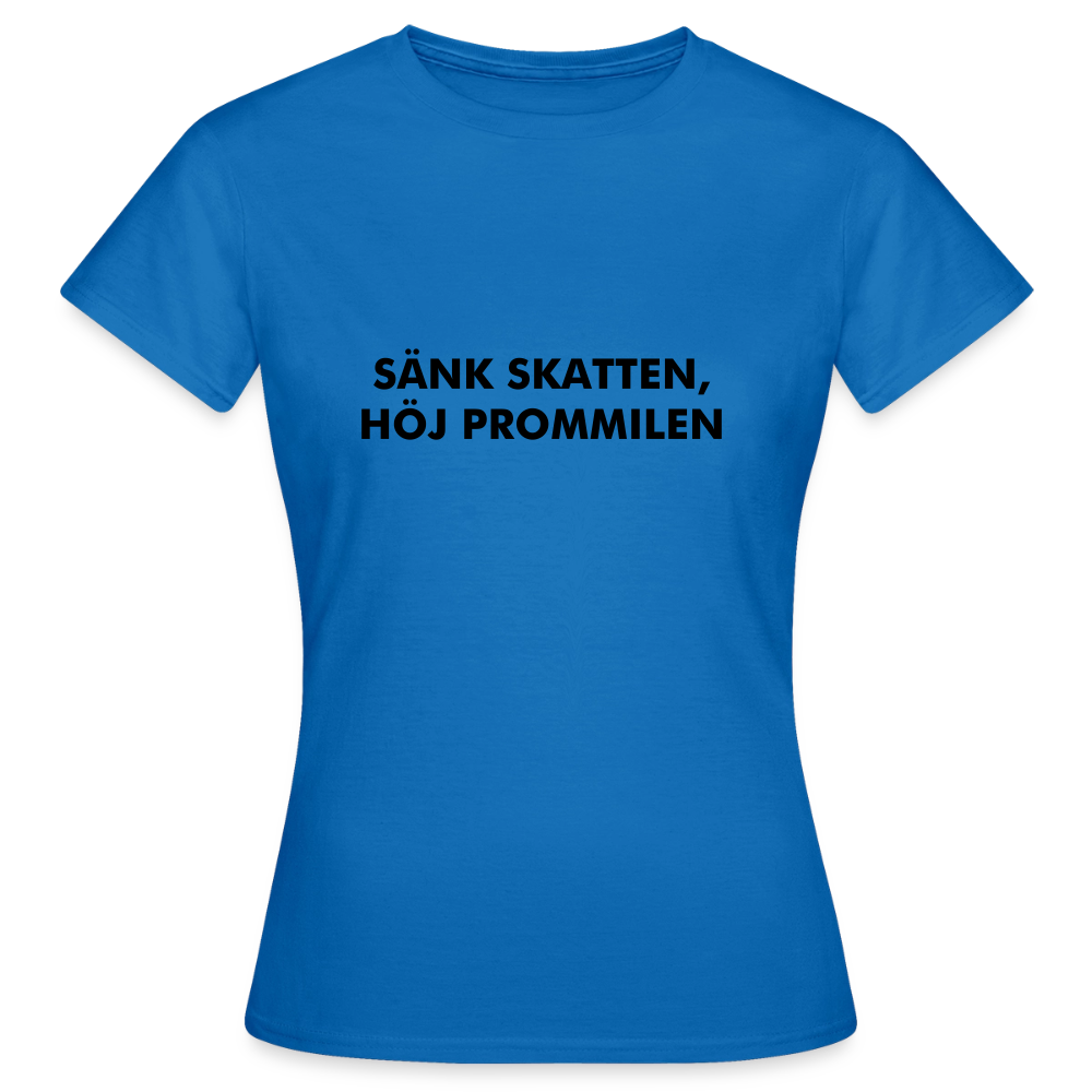 Sänk skatten, höj promillen T-shirt Dam - royalblå
