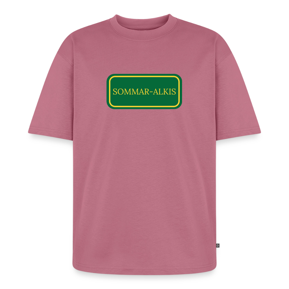 Sommar-alkis Oversized premium-T-shirt unisex - malvafärgad