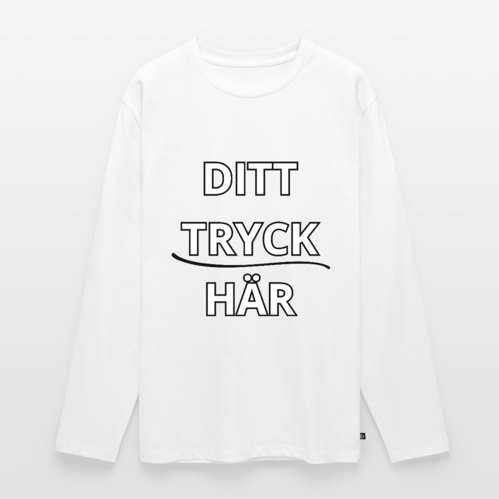 Ekologisk långärmad premium-T-shirt herr - vit