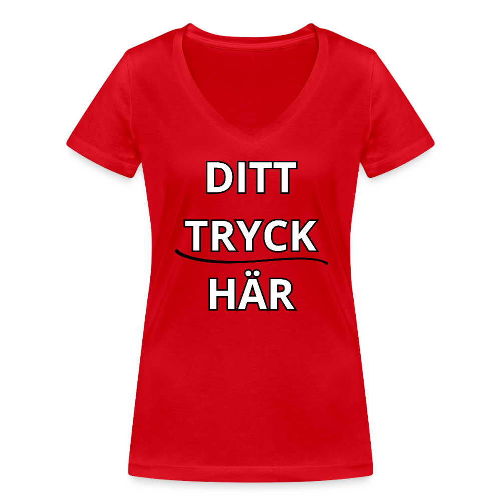 Women's Organic V-Neck T-Shirt by Stanley & Stella - röd