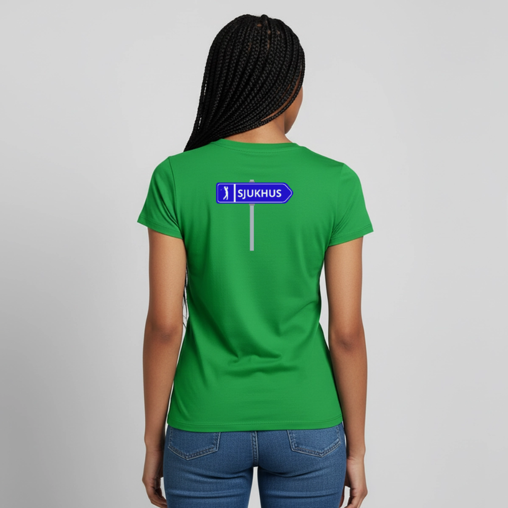 Sjukhus skylt T-shirt dam - kellygrön