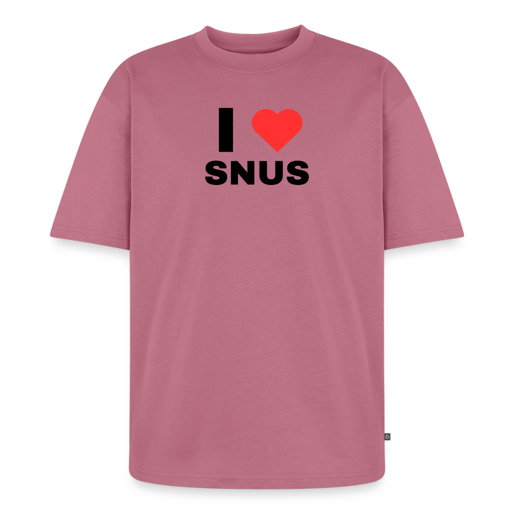 I love snus Oversized premium-T-shirt unisex - malvafärgad
