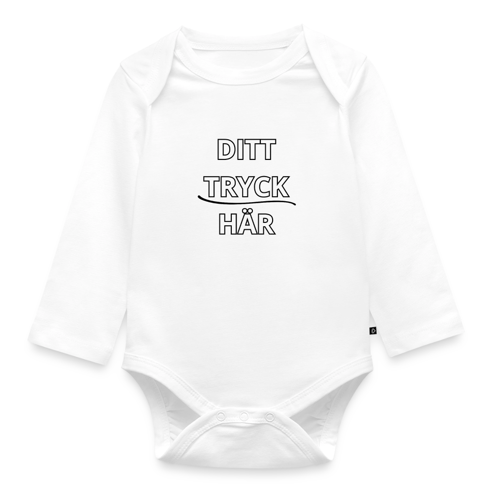 Ekologisk långärmad babybody - vit