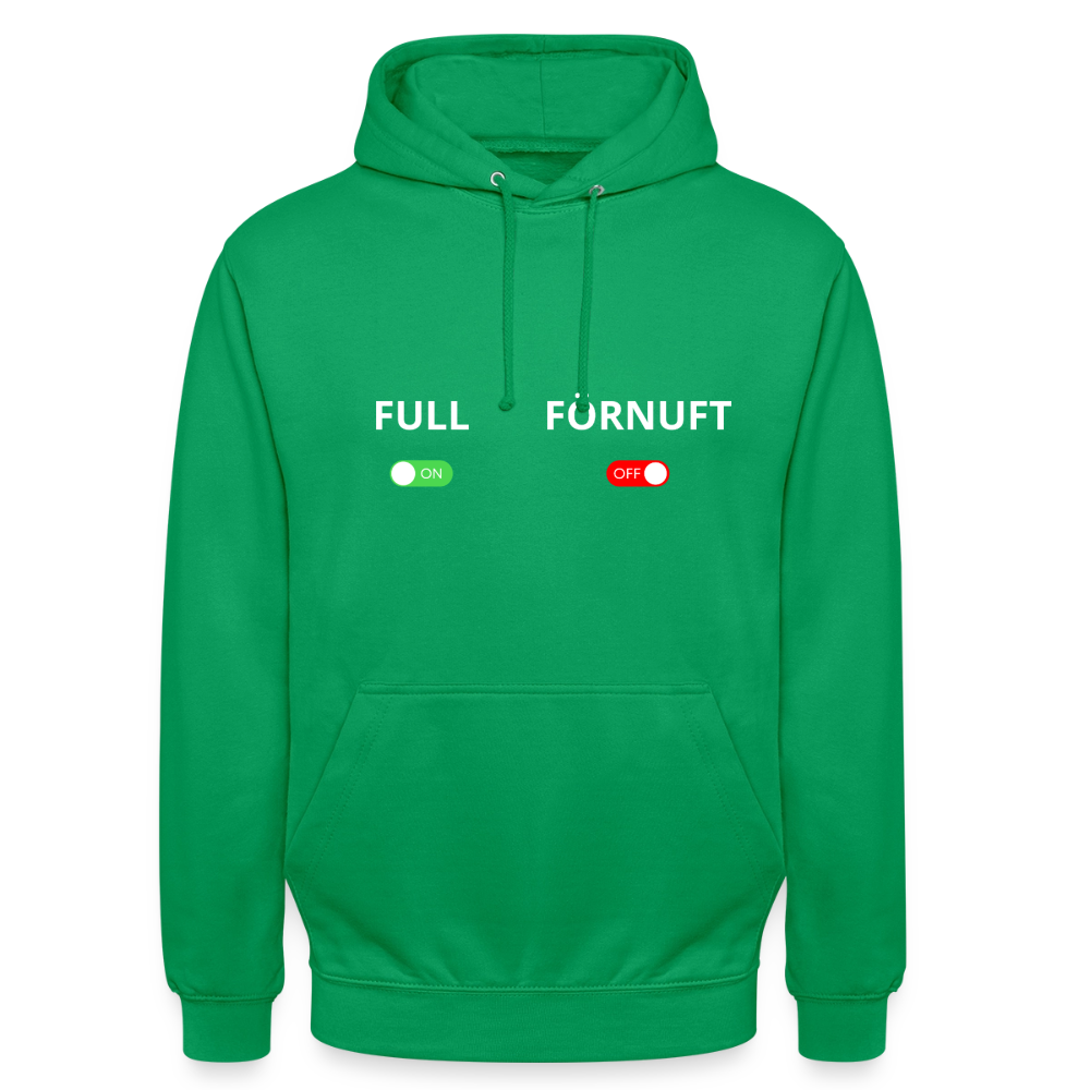 Full on, Förnuft off Hoodie Unisex - kellygrön