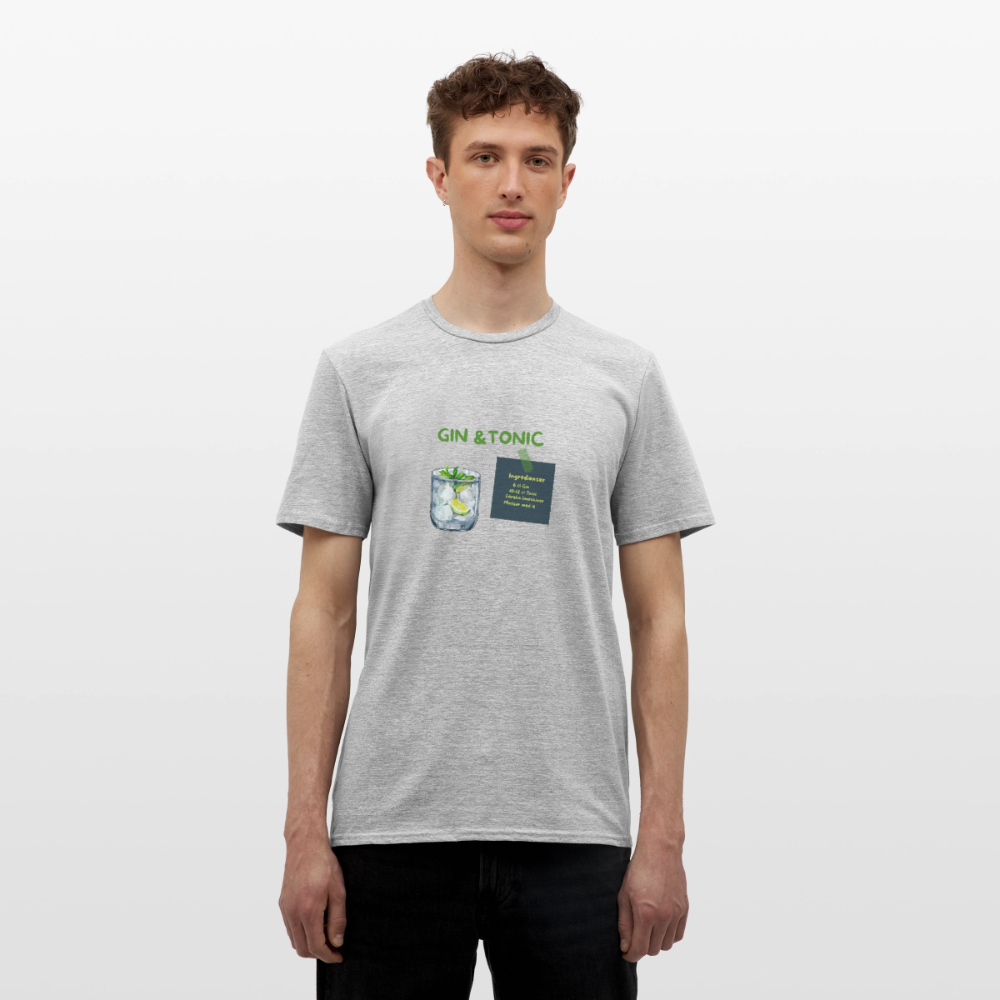 Gin & tonic T-shirt herr - gråmelerad