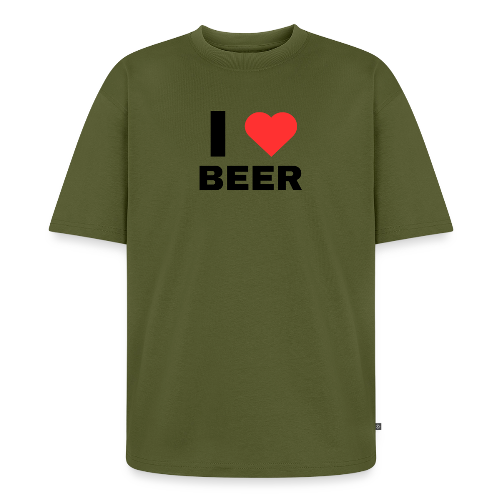 I love beer  Oversized premium-T-shirt unisex - kaki