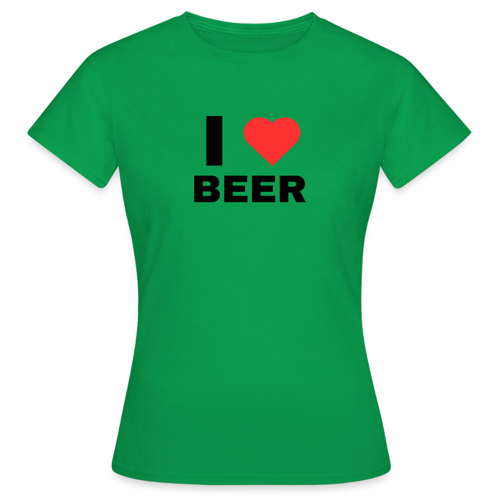 I love beer T-shirt dam - kellygrön
