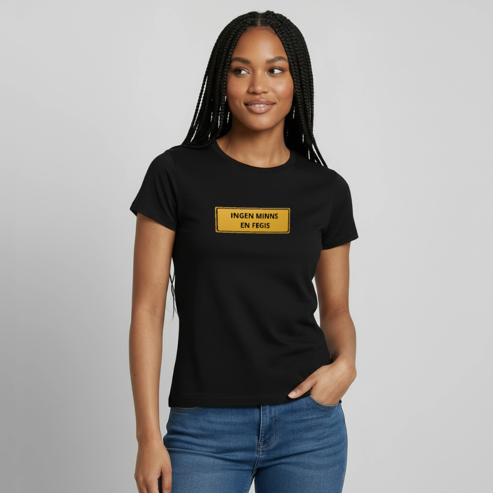 Ingen minns en fegis T-shirt dam - svart