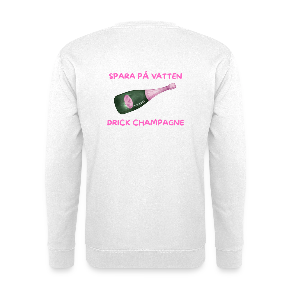 Spara på vatten, drick champagne Tröja Unisex - vit