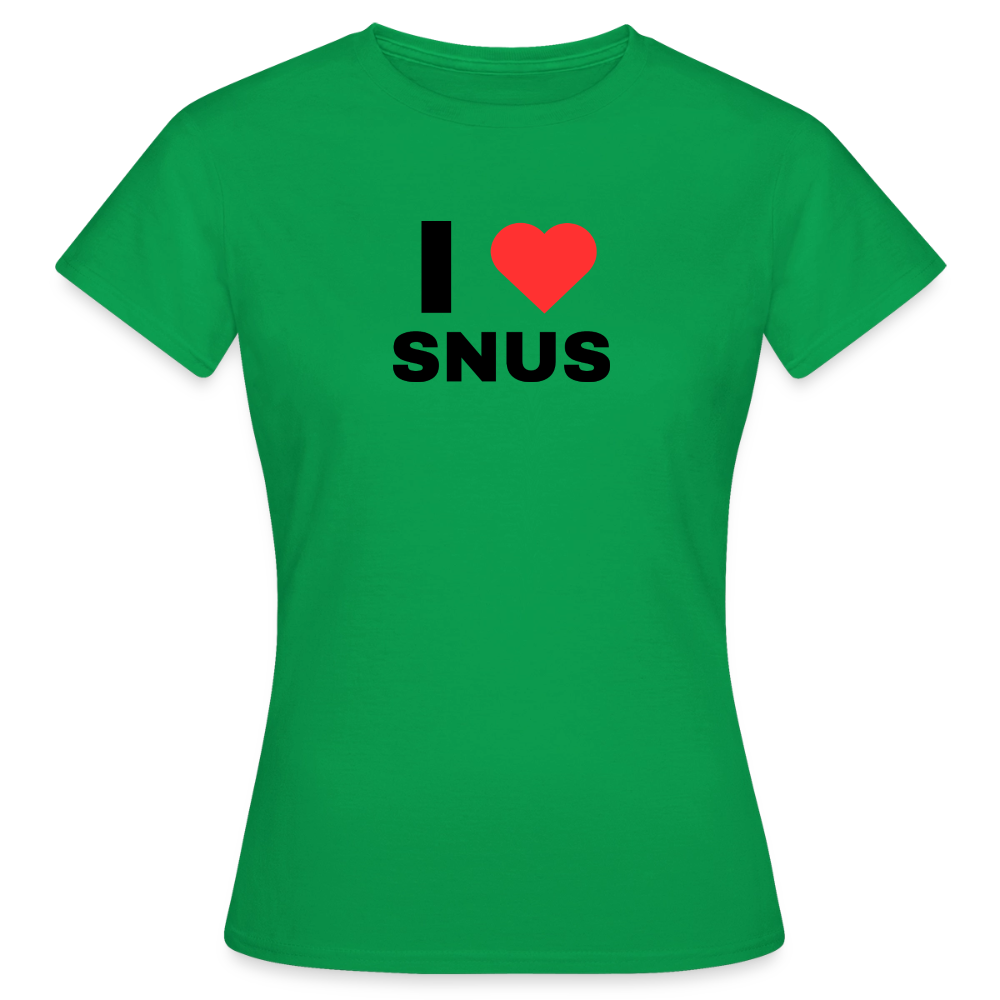 I love snus T-shirt dam - kellygrön