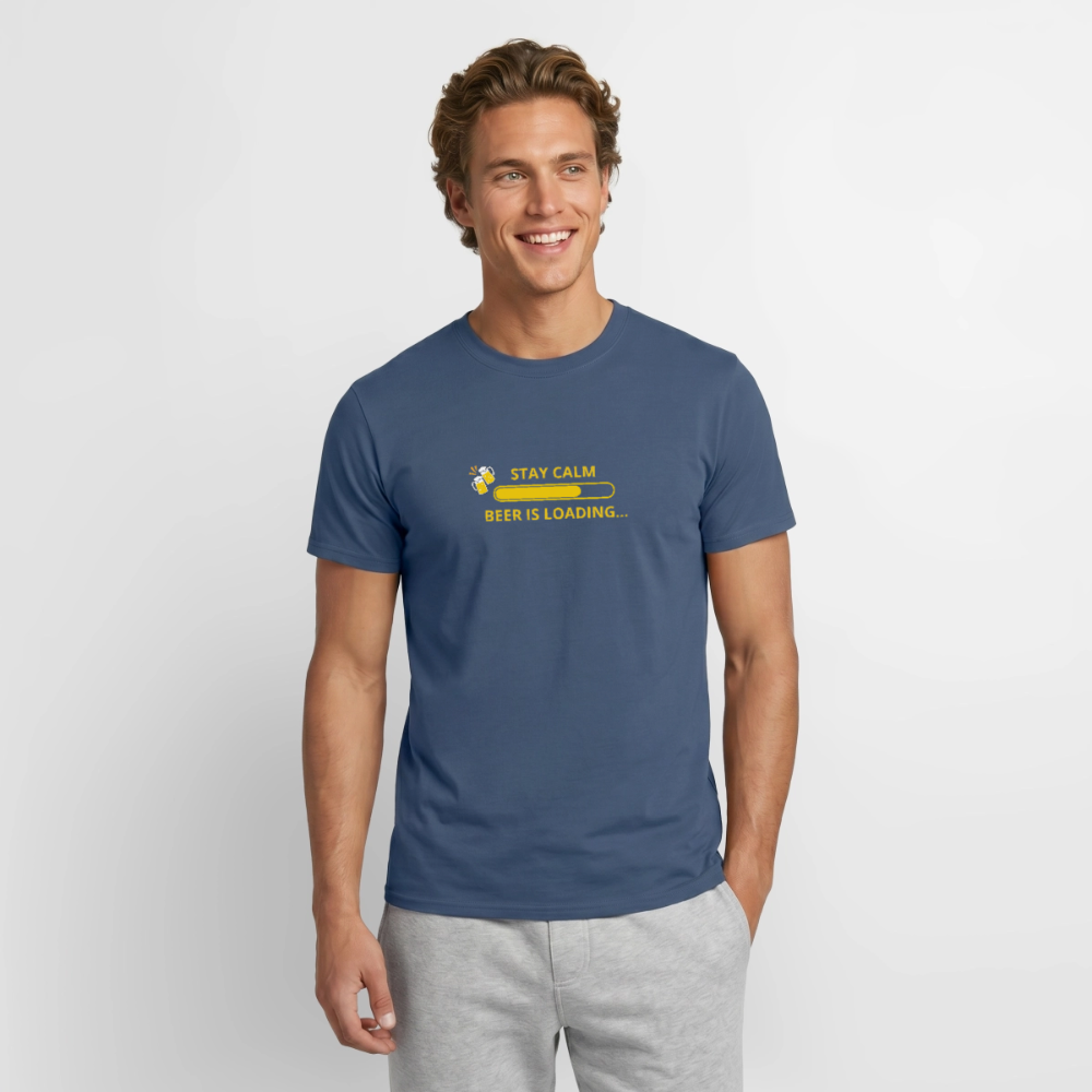 Stay calm beer is loading T-shirt herr - mörk denimblå
