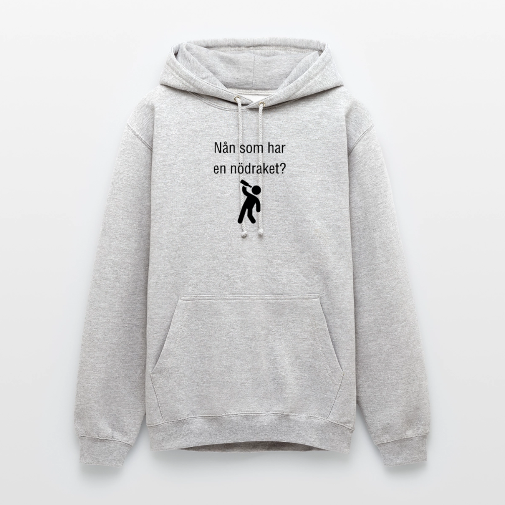 Nån som har en nödraket? Hoodie unisex - ljusgråmelerad