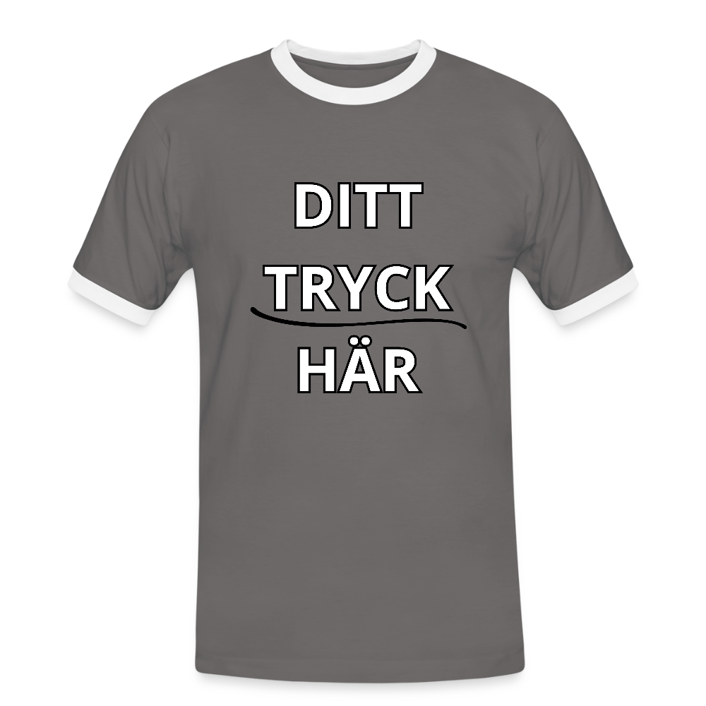 Men's Ringer Shirt - mörkgrå/vit