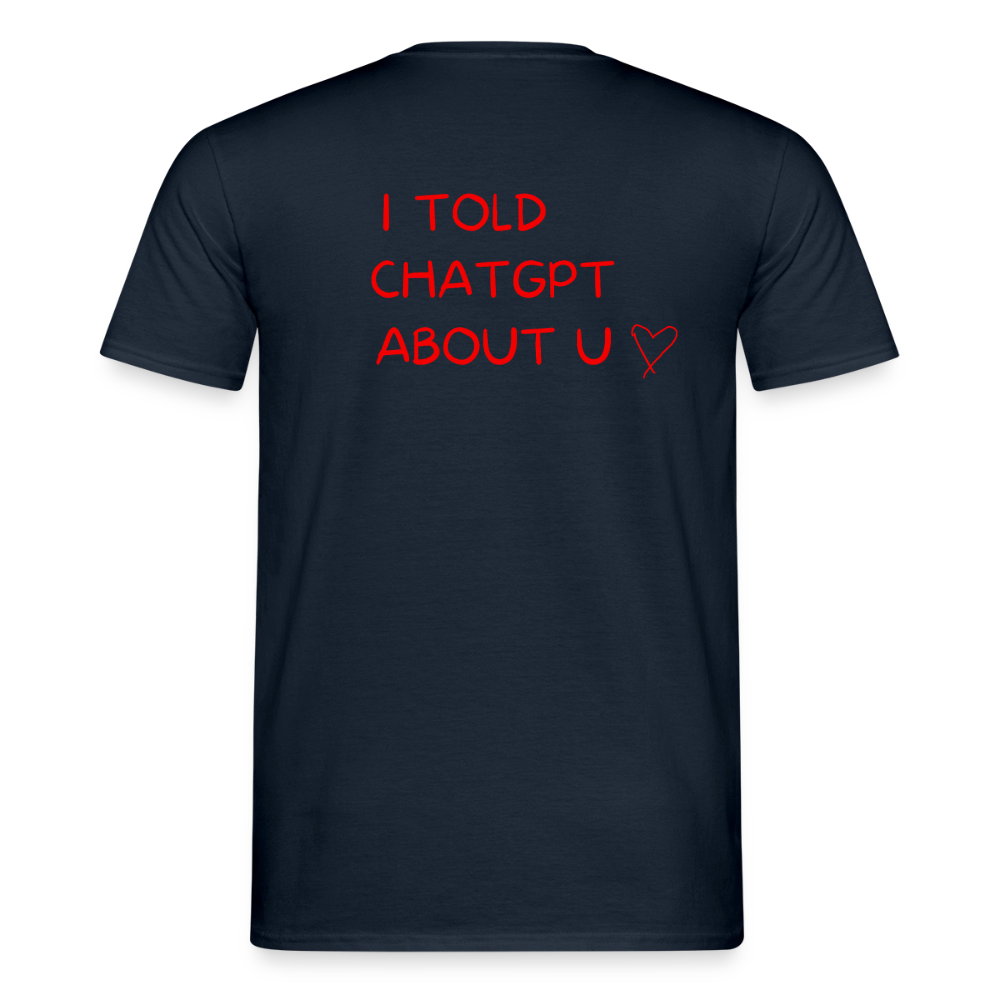 I told ChatGPT about u T-shirt herr - marinblå