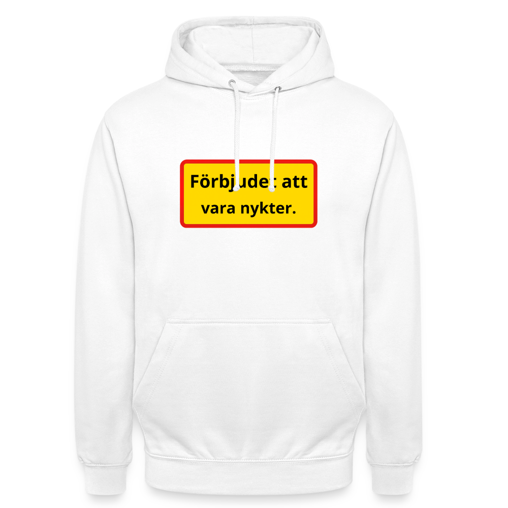 Förbjudet att vara nykter Hoodie Unisex - vit