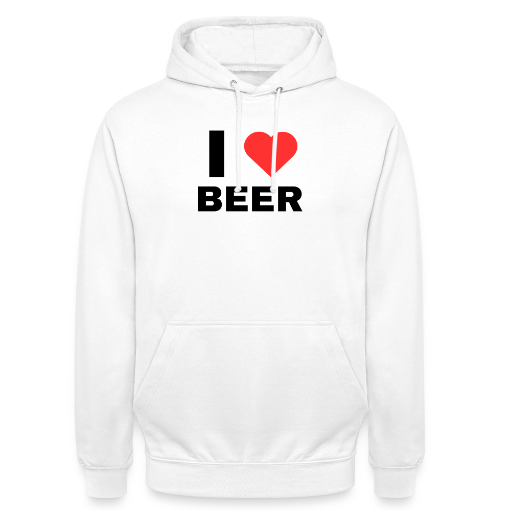 I love beer Hoodie unisex - vit