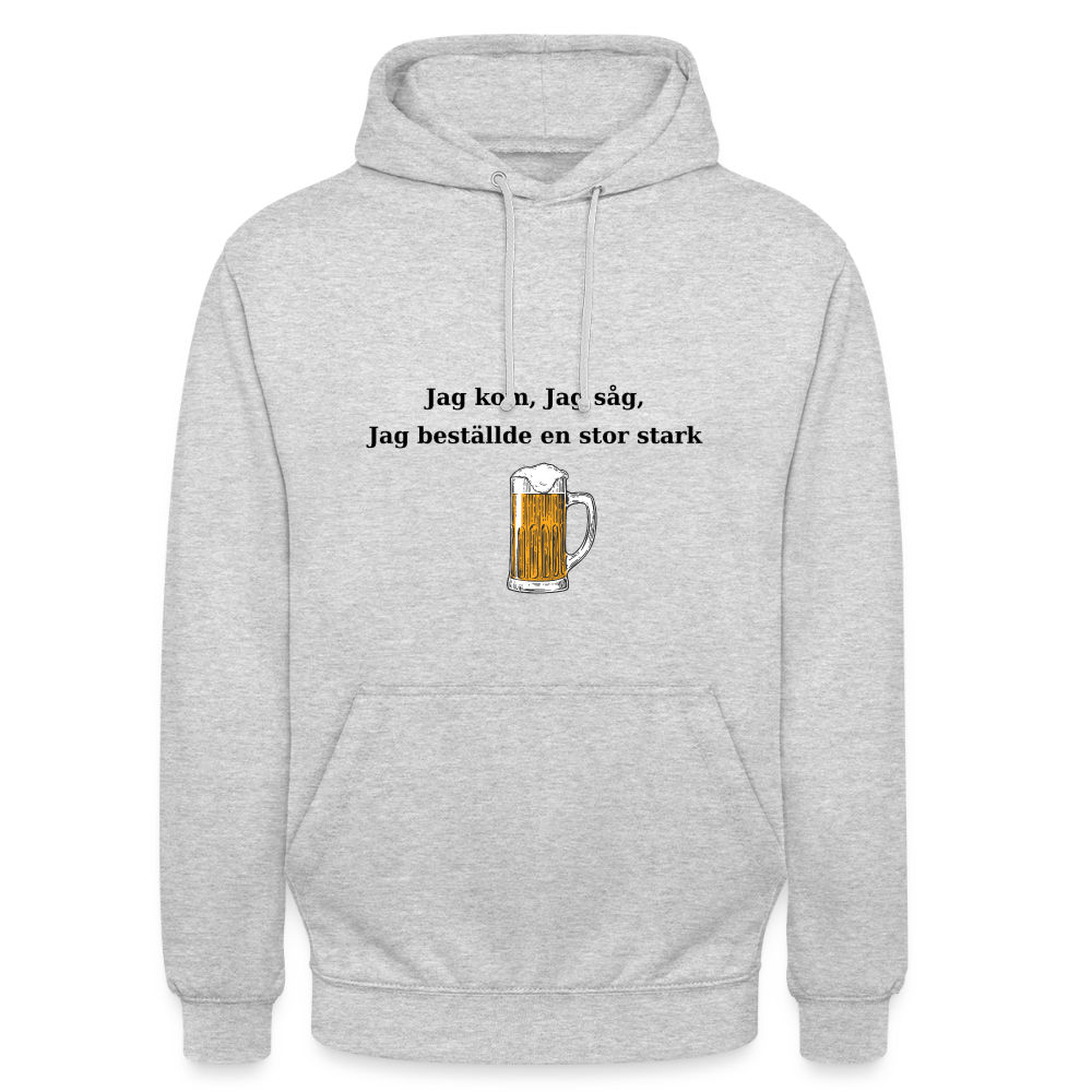 Jag kom, jag såg, jag beställde en stor stark Hoodie Unisex - ljusgråmelerad