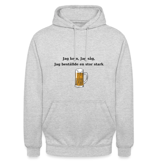 Jag kom, jag såg, jag beställde en stor stark Hoodie Unisex - ljusgråmelerad