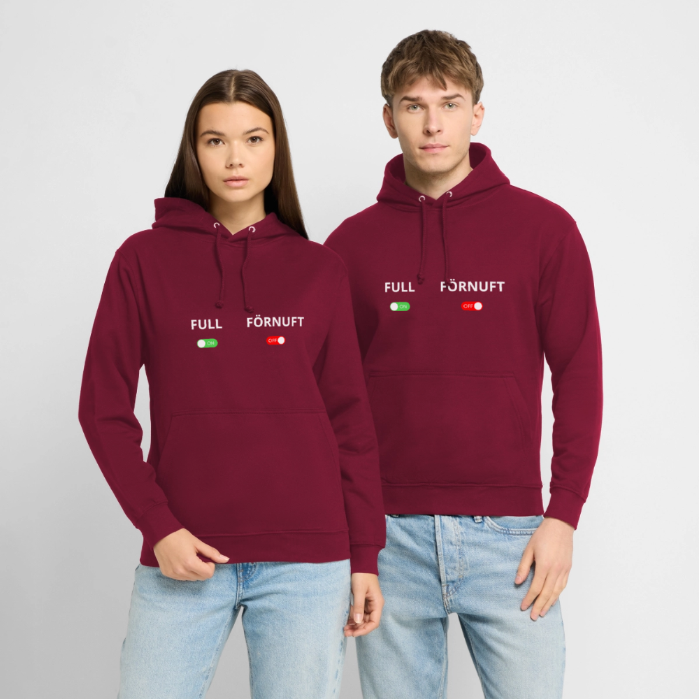 Full on, Förnuft off Hoodie Unisex - bordeaux