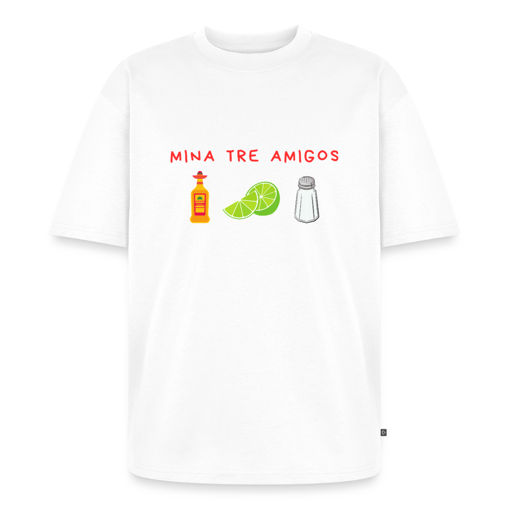 Mina tre amigos oversized premium-T-shirt Unisex - vit