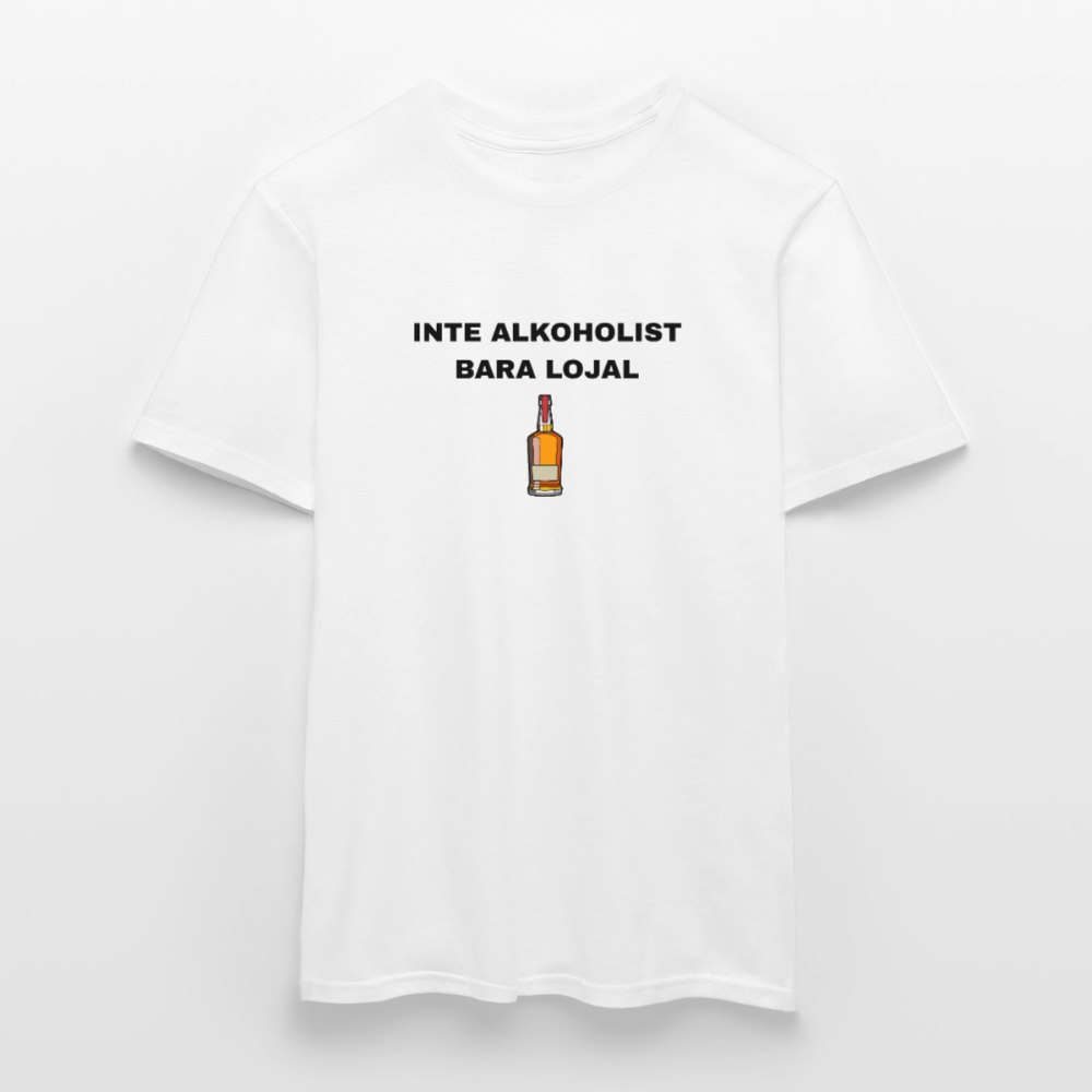 Inte alkoholist bara lojal T-shirt herr - vit