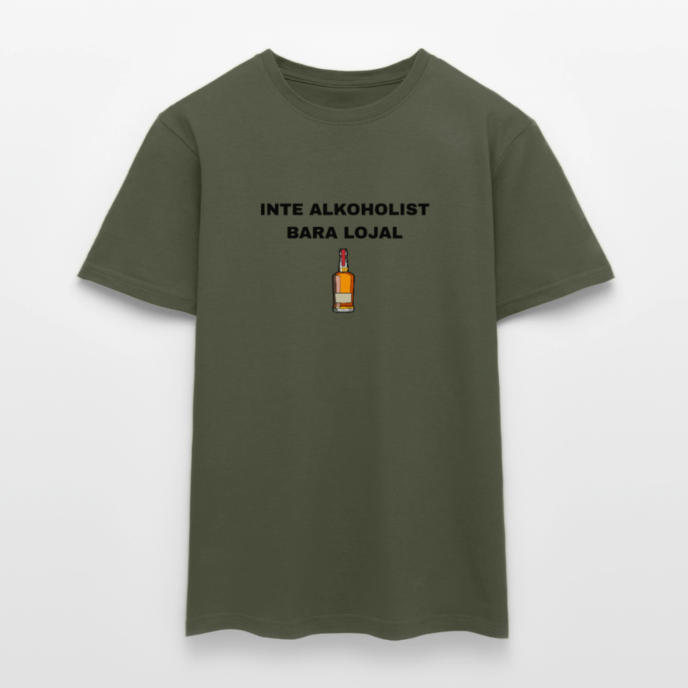 Inte alkoholist bara lojal T-shirt herr - Militärgrön