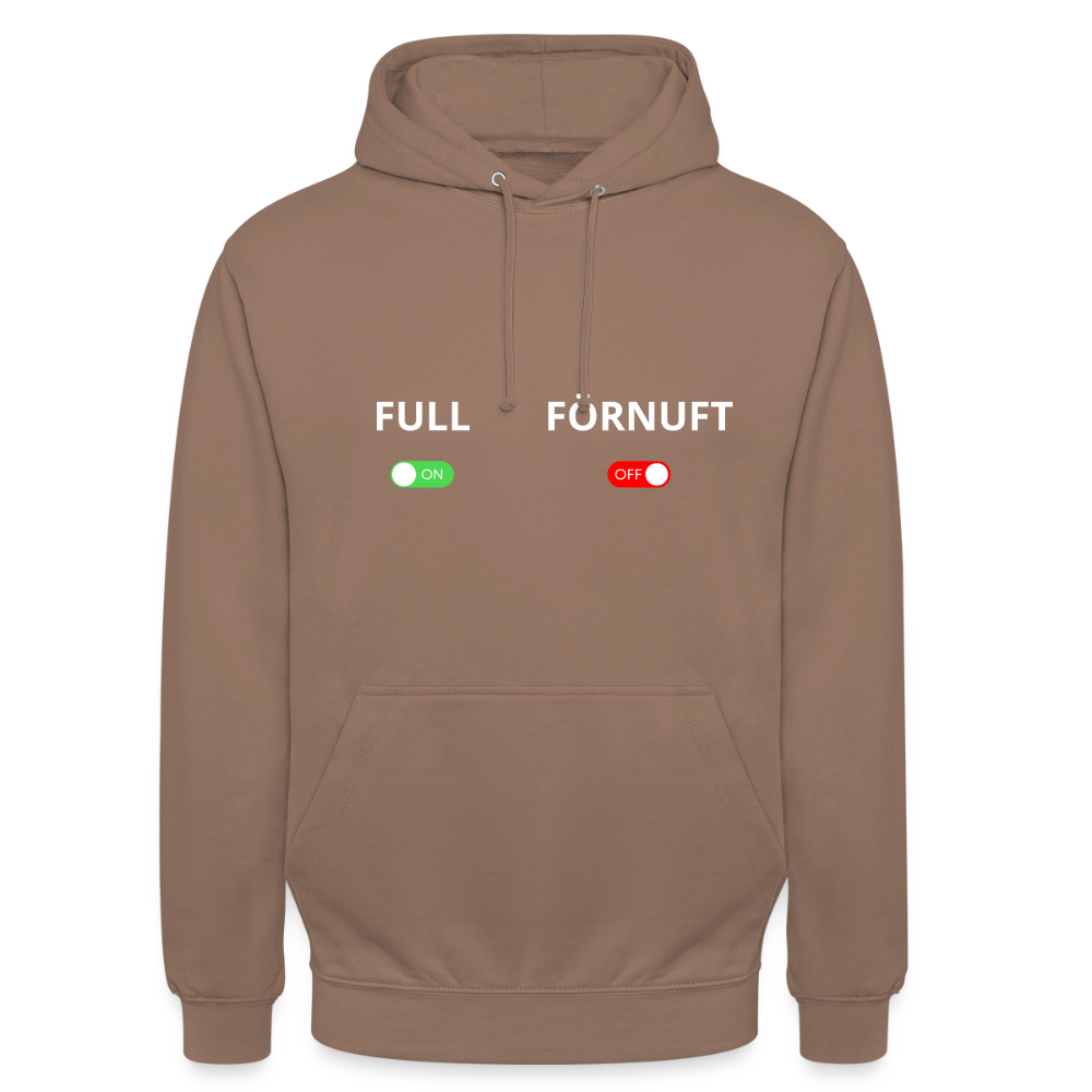 Full on, Förnuft off Hoodie Unisex - mocka