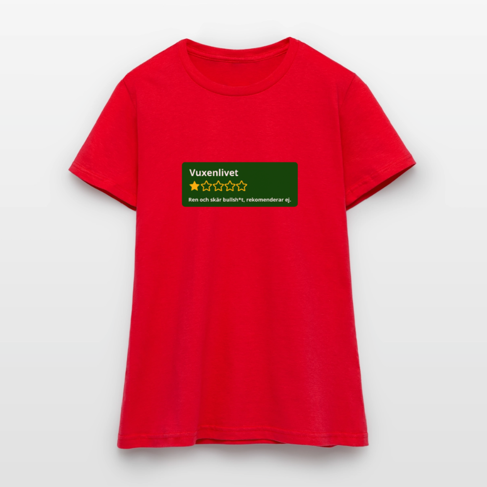 Recension på vuxenlivet T-shirt dam - röd