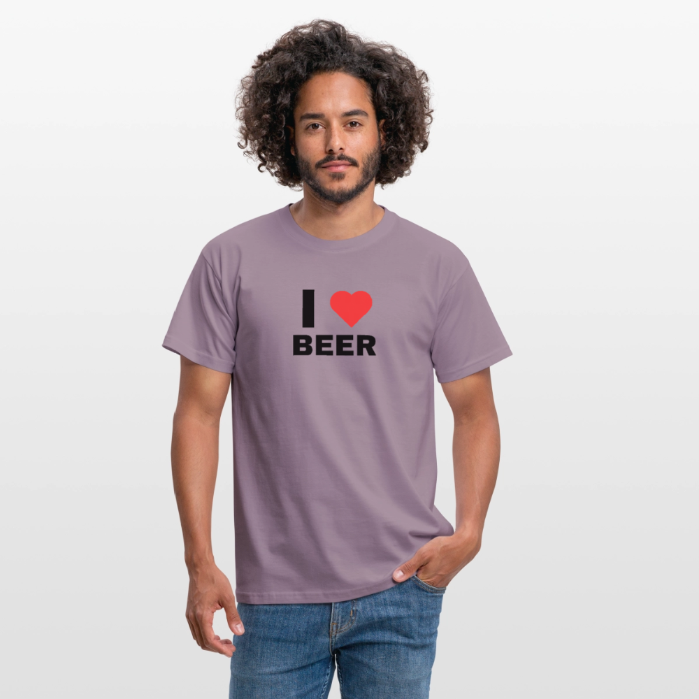 I love beer T-shirt herr - lilagrå 