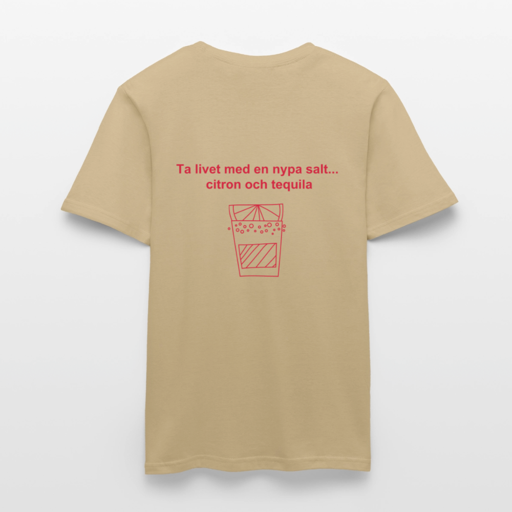 Ta livet med en nypa salt, citron och tequila T-shirt herr - sandbeige