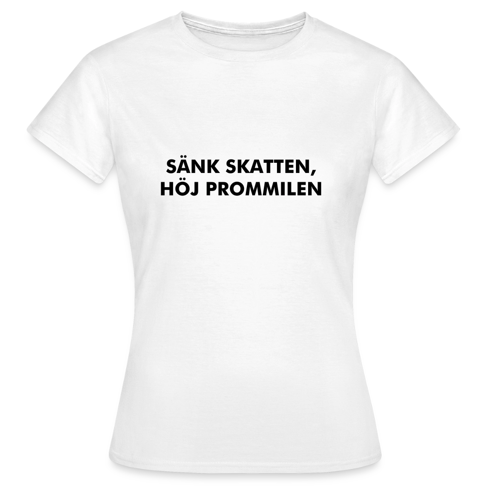 Sänk skatten, höj promillen T-shirt Dam - vit