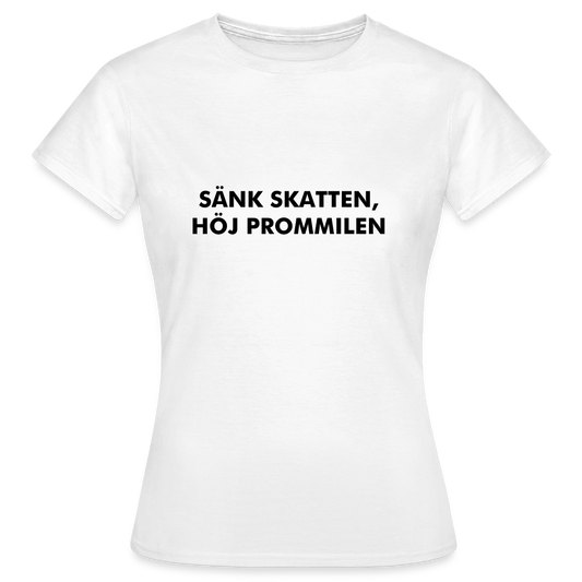 Sänk skatten, höj promillen T-shirt Dam - vit