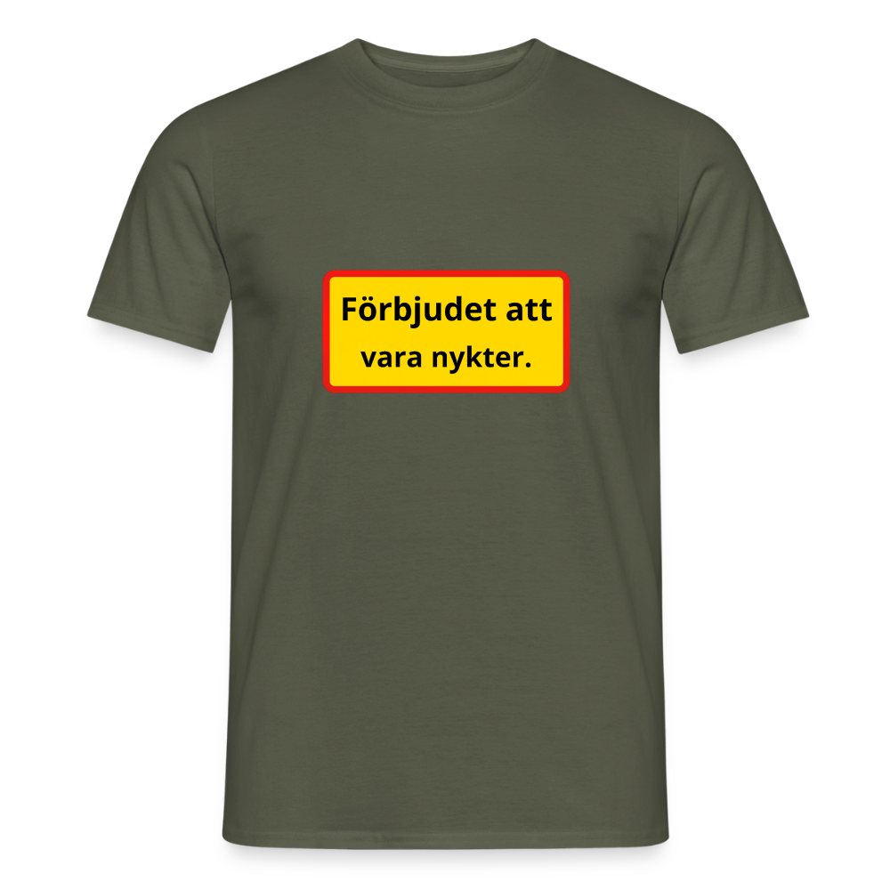 Förbjudet att vara nykter T-shirt Herr - Militärgrön