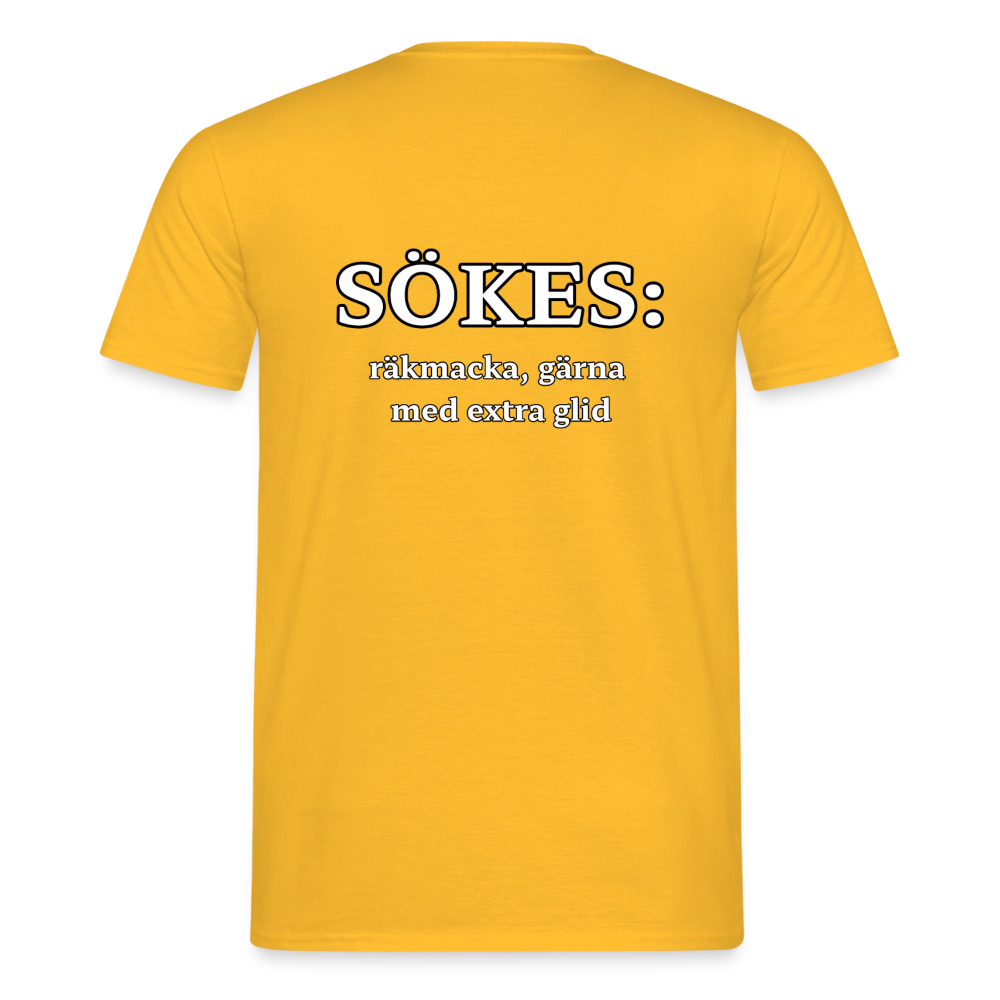 Sökes: Räkmacka, gärna med extra glid T-shirt Herr - gul