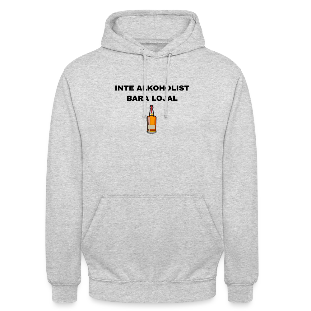 Inte alkoholist bara lojal Hoodie Unisex - ljusgråmelerad