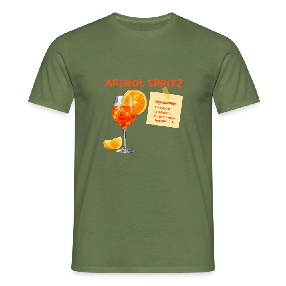 Aperol spritz T-shirt herr - Militärgrön