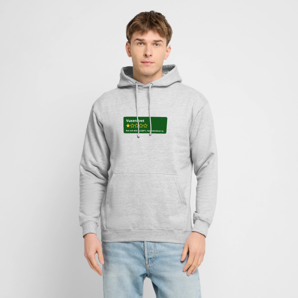 Recension på vuxenlivet Hoodie Unisex - ljusgråmelerad