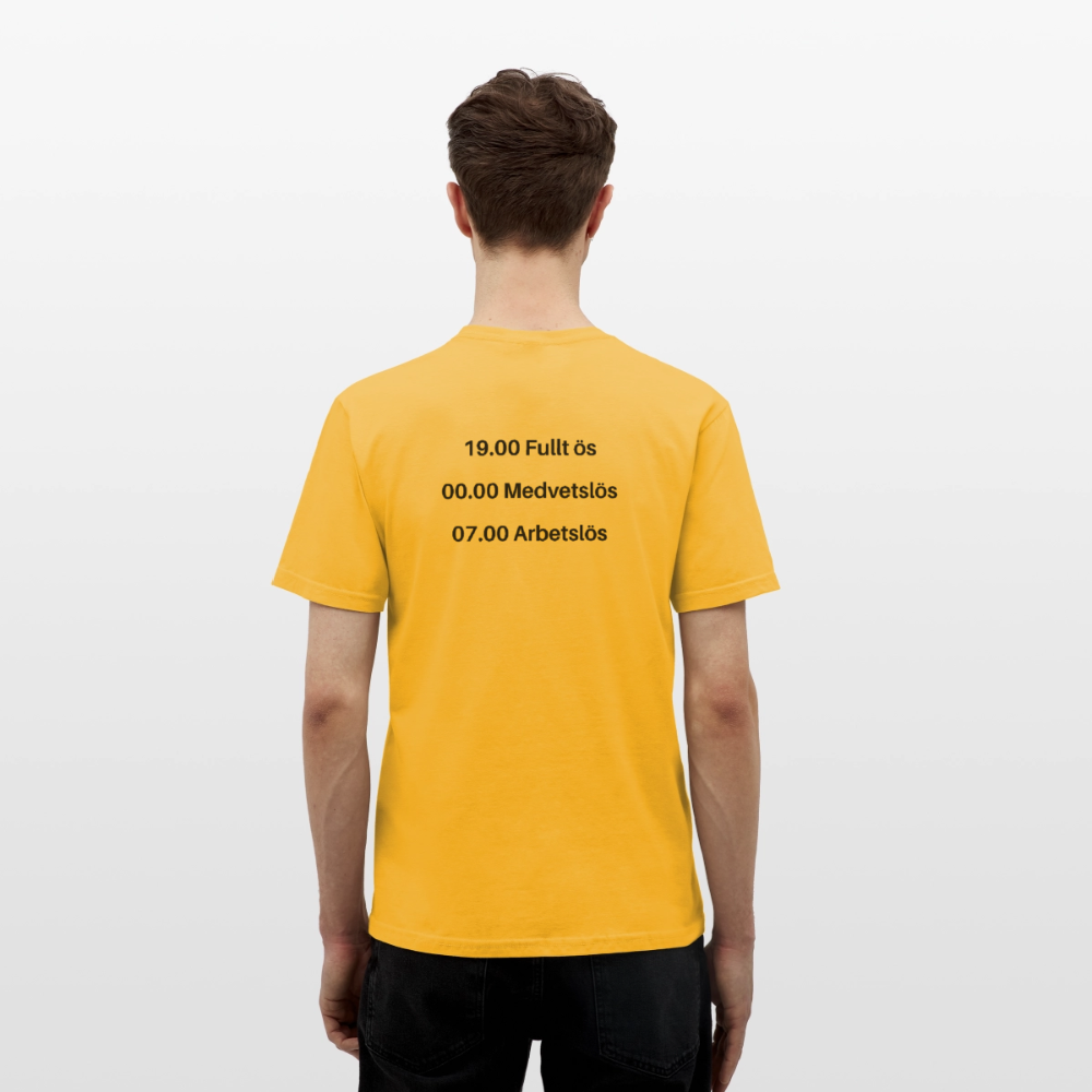 Fullt ös, medvetslös och arbetslös T-shirt herr - gul