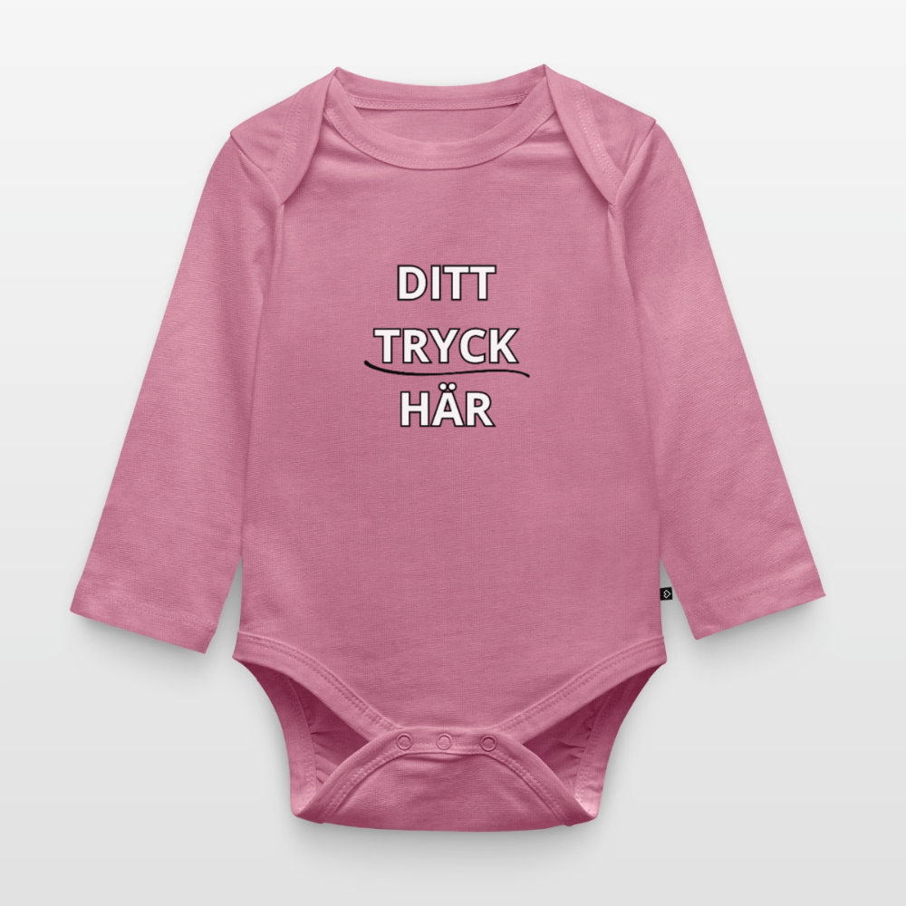 Ekologisk långärmad babybody - malvafärgad