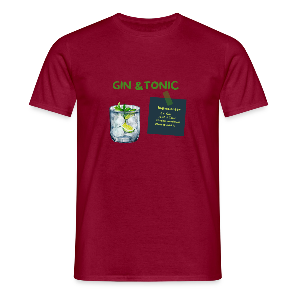 Gin & tonic T-shirt herr - tegelröd