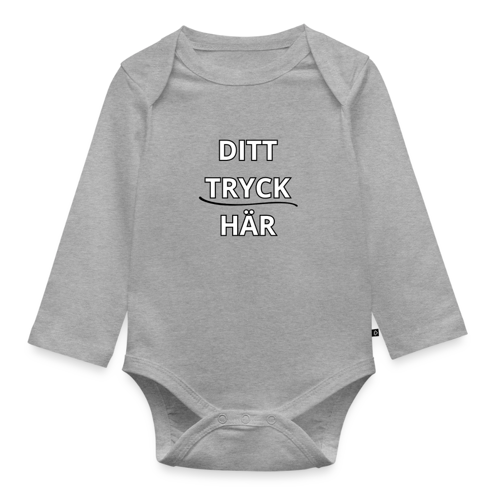 Ekologisk långärmad babybody - gråmelerad
