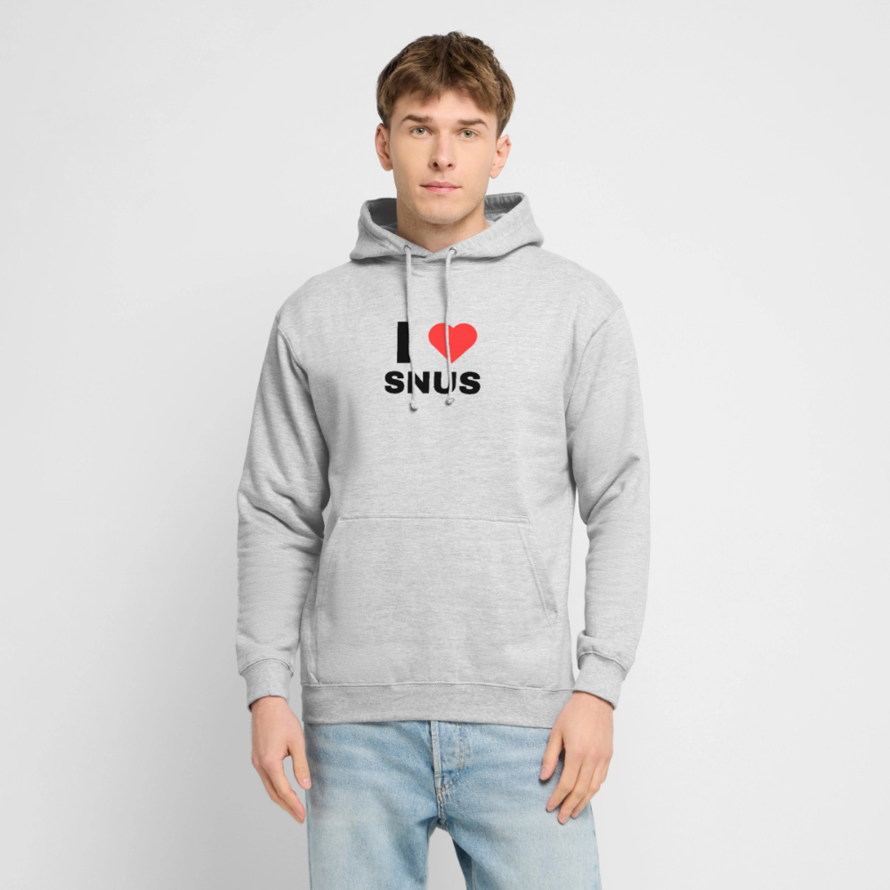 I love snus Hoodie unisex - ljusgråmelerad