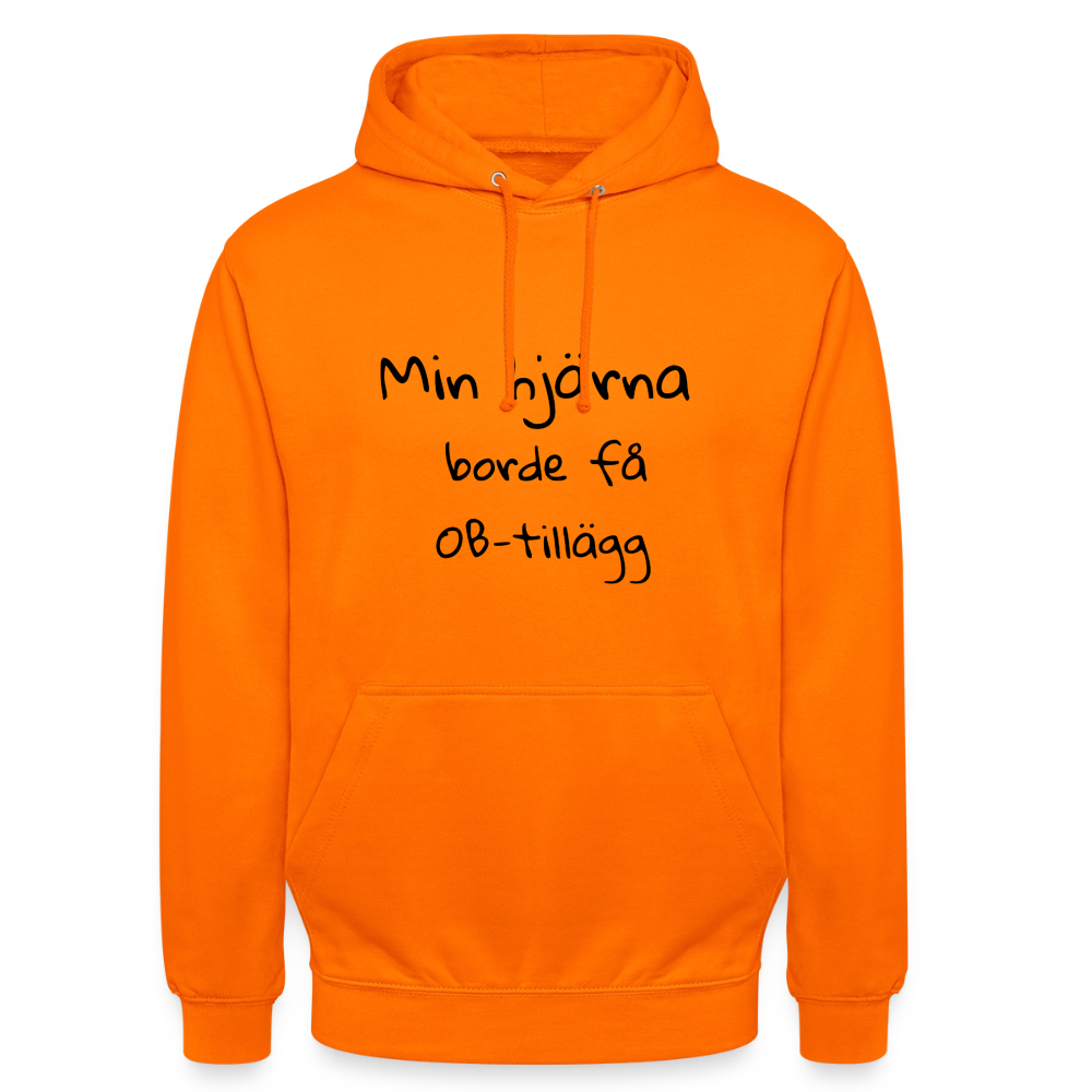 Min hjärna borde få OB-tillägg Hoodie Unisex - orange