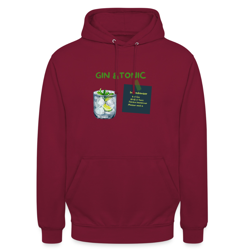 Gin & Tonic Hoodie Unisex - bordeaux