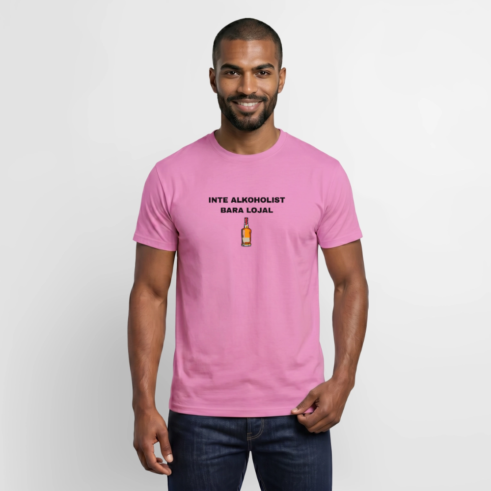 Inte alkoholist bara lojal T-shirt herr - rosa
