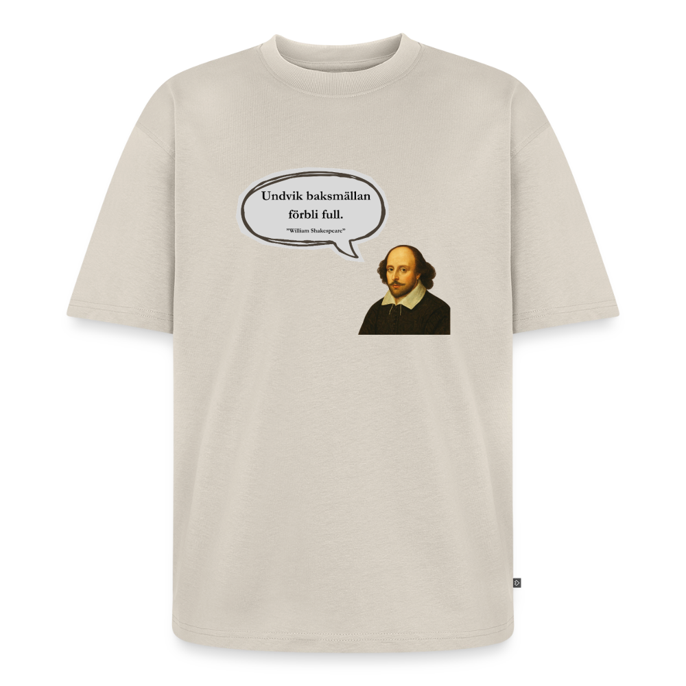 Undvik baksmällan förbli full oversized premium-T-shirt unisex - beige