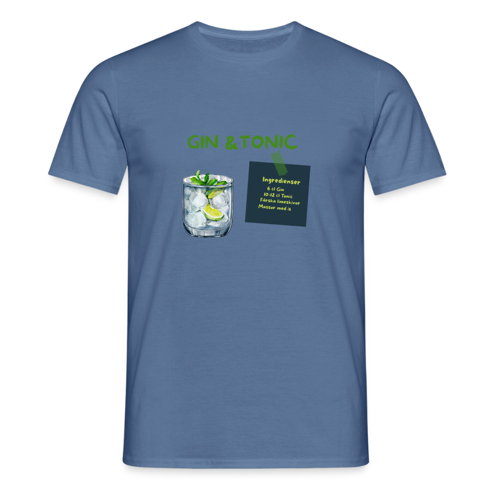 Gin & tonic T-shirt herr - duvblå 